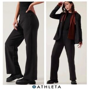 🌟NWTS-$120 ATHLETA Retroplush Straight Leg Pants Chic Black Relaxed Nice Pants!